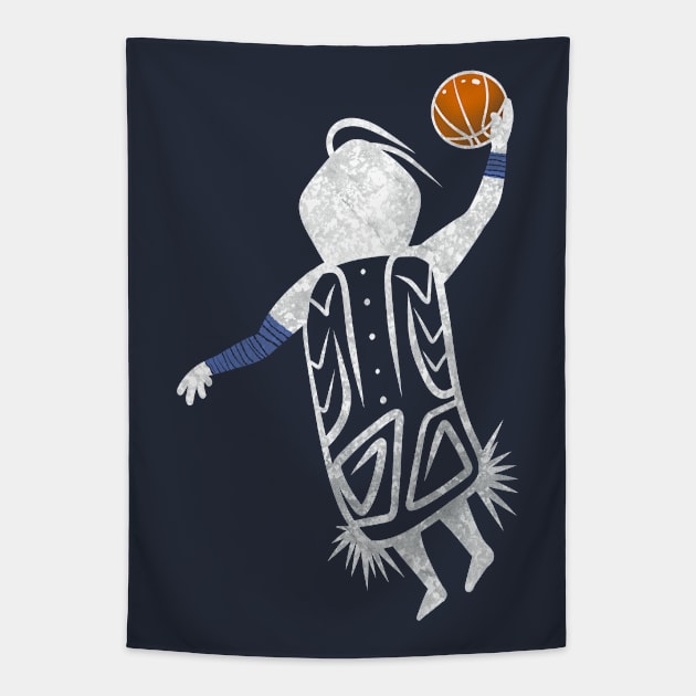 Dunking Basketball Player Tapestry by Caving Designs