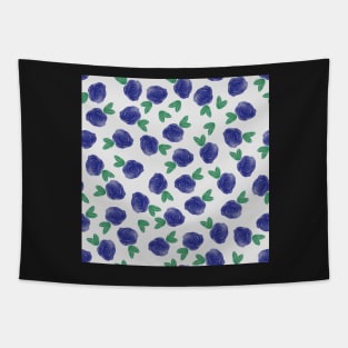 Blue Rose Watercolor Pattern Tapestry