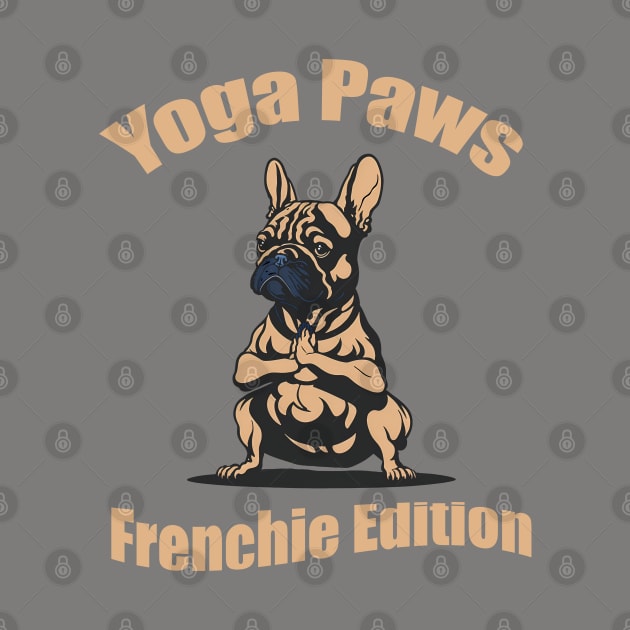 French bulldog in yoga pose, frenchie dog, yoga and french bulldog lovers by Collagedream