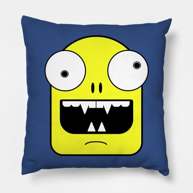 Monster 4 Yellow Pillow by LahayCreative2017