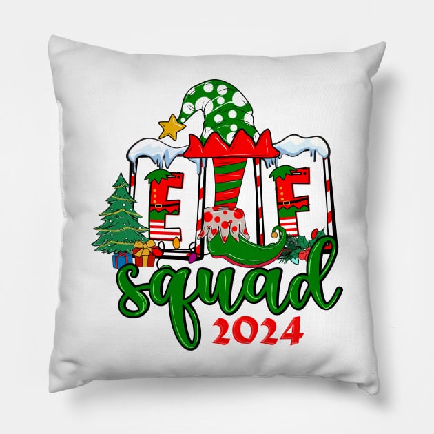 Elf Squad 2024 Xmas Crew Pillow by Ben Foumen