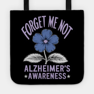 Forget Me Not Alzheimer's Awareness Colorful Design Tote