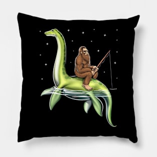 Bigfoot Loch Ness Monster Fishing Pillow