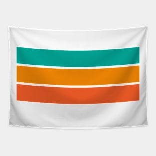 Three Classic Stripes - Turquoise and Orange Tapestry