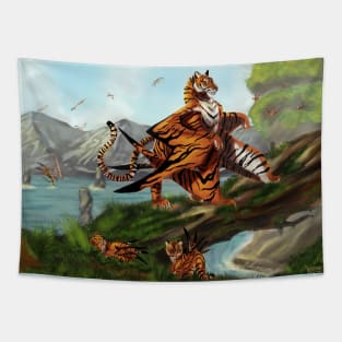 winged tiger Tapestry