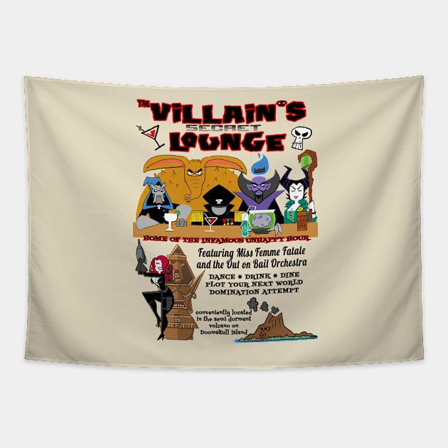 Villain's Secret Lounge Tapestry by Tom Krohne