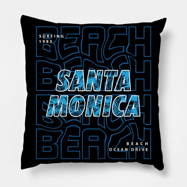 Santa Monica beach party Pillow by NeedsFulfilled