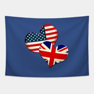 USA and UK hearts Tapestry