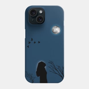 girl looking up at the sky Phone Case
