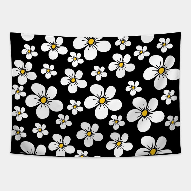 white blooming flower, blossoms, bloom, floral flowerpattern Tapestry by rh_naturestyles