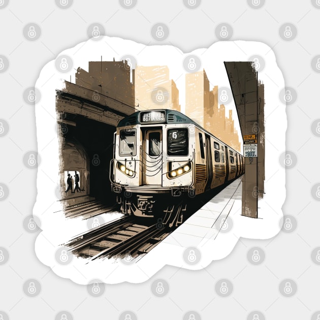 NYC Subway Illustration Magnet by Nysa Design