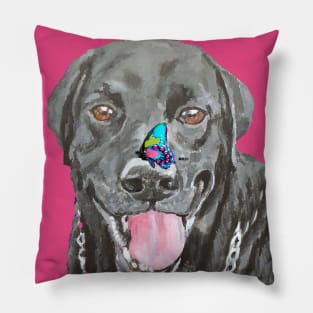 Black Labrador Retriever Pillow