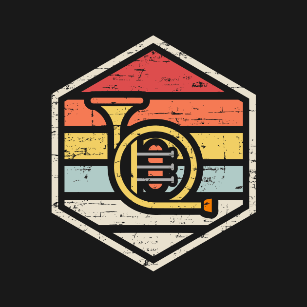 Retro Badge French Horn by rojakdesigns