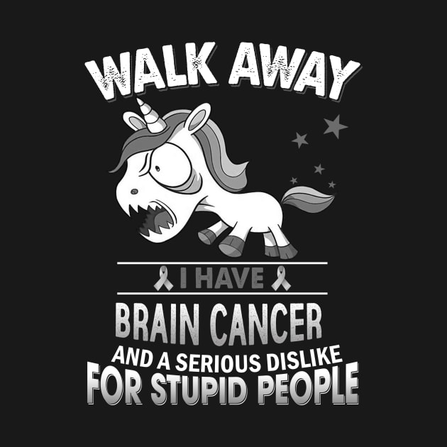 funny brain cancer grumpy unicorn warrior by TeesCircle