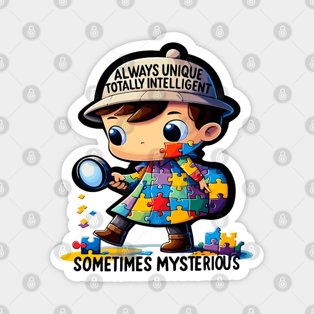 Autism Awareness Detective: Mind Body Balance Magnet by maknatess