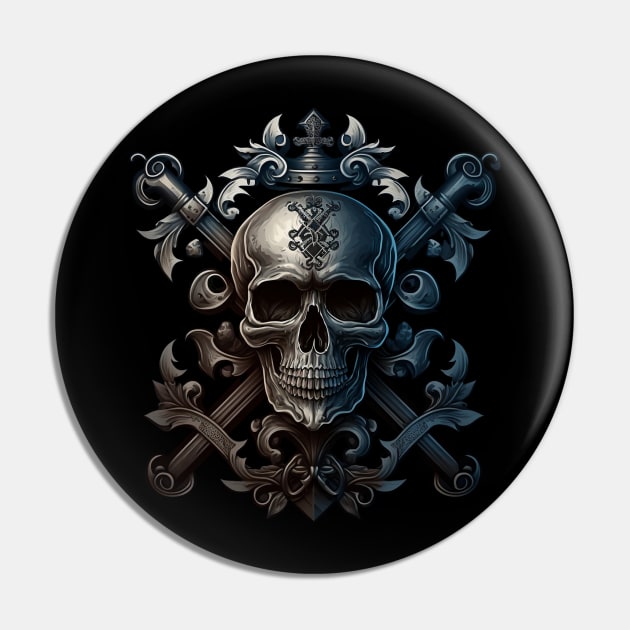 Skull and Bones Pin by Arondight Studios