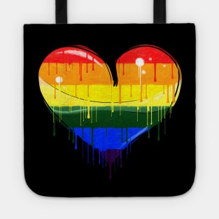 Rainbow Heart Abstract Painting Tote