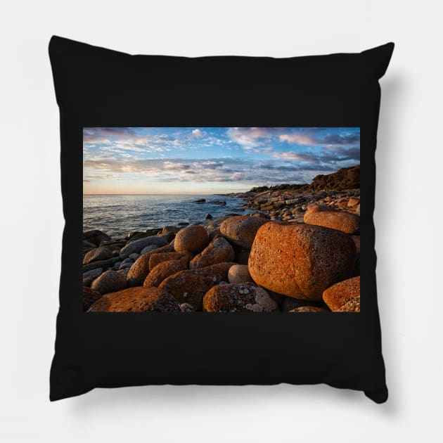 Sunrise on the Rocks Pillow by krepsher
