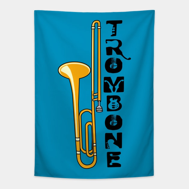 Vertical Trombone Tapestry by Barthol Graphics