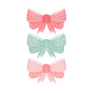 Mint and pink coquette bows T-Shirt