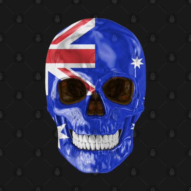 Australia Flag Skull - Gift for Australian With Roots From Australia by Country Flags