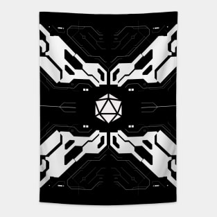 Futuristic Mech Polyhedral D20 Dice Breastplate Tapestry