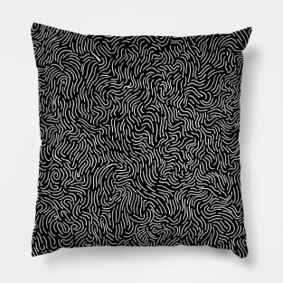 Abstract Ink Drawing #1 Black Pillow