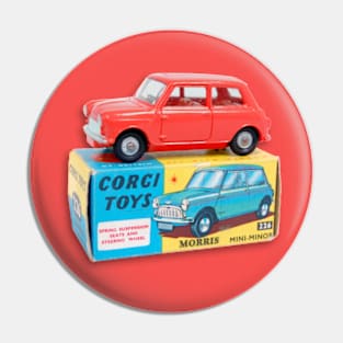 RED MORRIS MINOR TOY CAR Pin