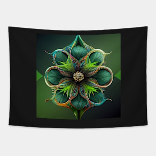 psychedelic flower&#39;s, green 04 Tapestry