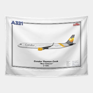 Airbus A321 - Condor Thomas Cook "New Colours" (Art Print) Tapestry