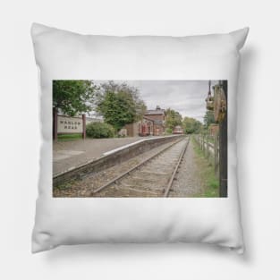 Hadlow Road 1950's railway station, Wirral, England Pillow