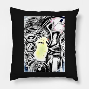 art deco sci fi ,Jacqueline Mcculloch Pillow