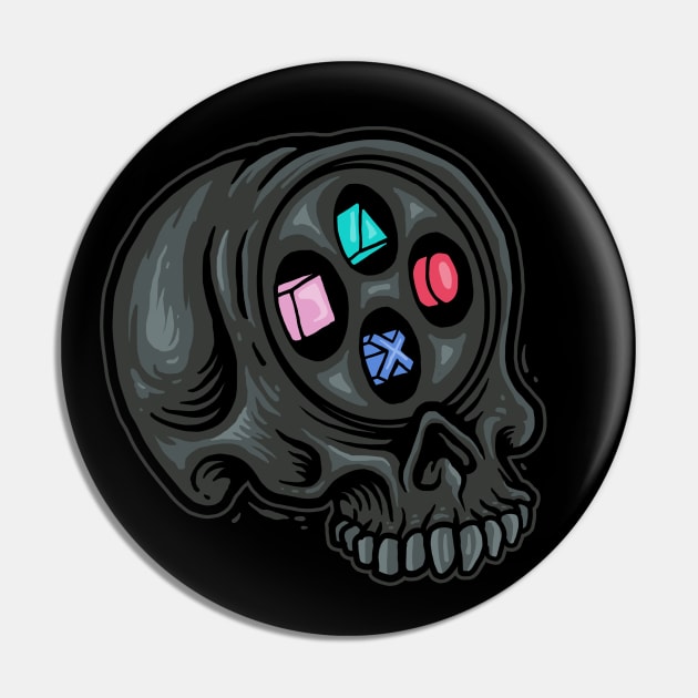 Game Controller Skull Pin by Stayhoom