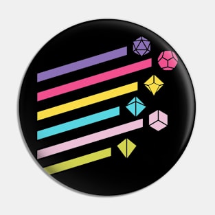 Pastel D20 Dice Unicorn Colors Tabletop RPG Pin