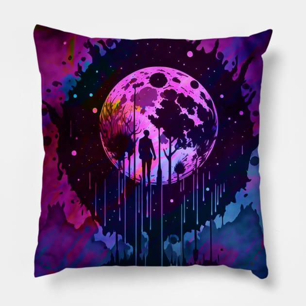 As High as the Moon Pillow by Whole Lotta Pixels