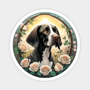 German Shorthaired Pointer Rose Garden Magnet