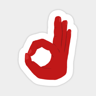 Red Hand of Contentment (Okay) Magnet