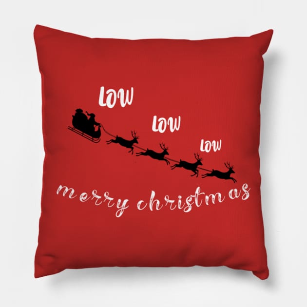 Low Low Low Merry Christmas Pillow by TheDiabeticJourney