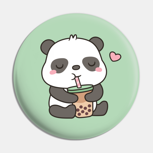 Discover Cute Panda Loves Boba Tea - Panda - Pin