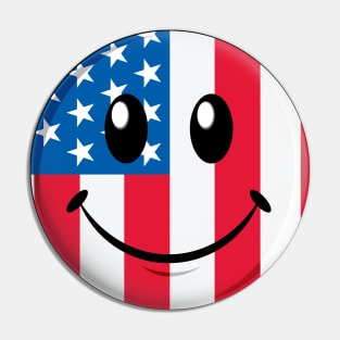 USA Smiley Pin