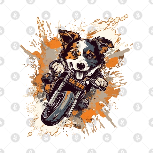 Border Collie on a Motorcycle: Fun and Adventure! by Cute Dogs AI