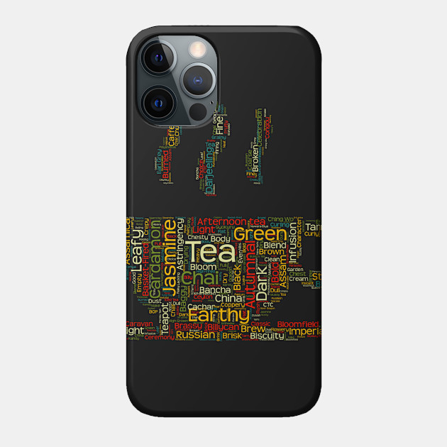 Tea Lover TShirt with over 100 Tea Terms in a Word Cloud - Tea - Phone Case