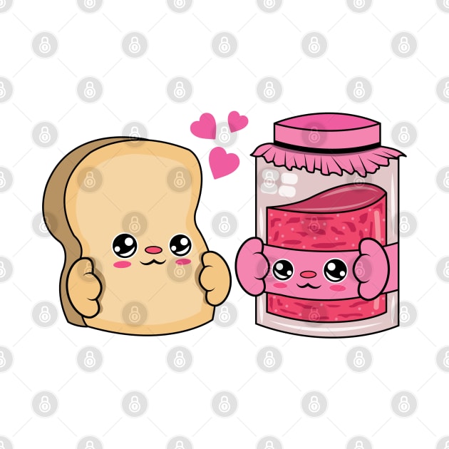 All i need is bread and jam, Kawaii bread and jam cartoon. by JS ARTE