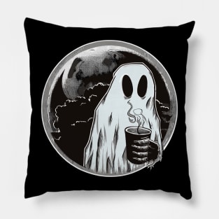 Spooky Moon Ghost drink Coffee Pillow