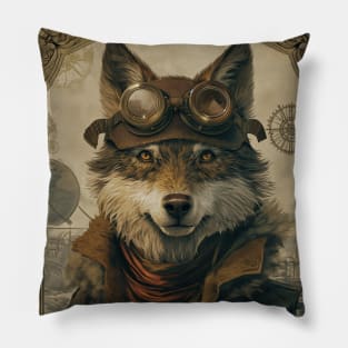 Steampunk Wolf Pillow