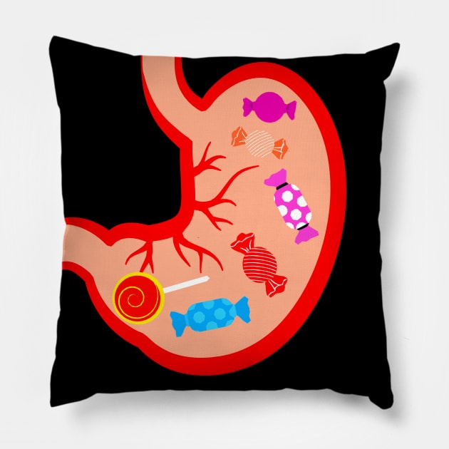 Halloween Candy Temporary Storage Unit Pillow by TJWDraws