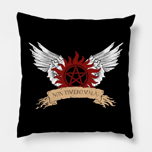 Supernatural NON TIMEBO MALA Symbol Wings Pillow by Ratherkool