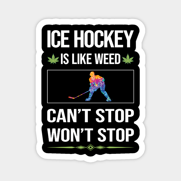 Funny Cant Stop Ice Hockey Magnet by symptomovertake