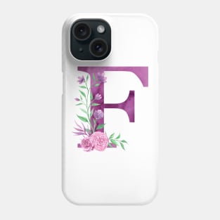 Floral Monogram F Beautiful Rose Bouquet Phone Case