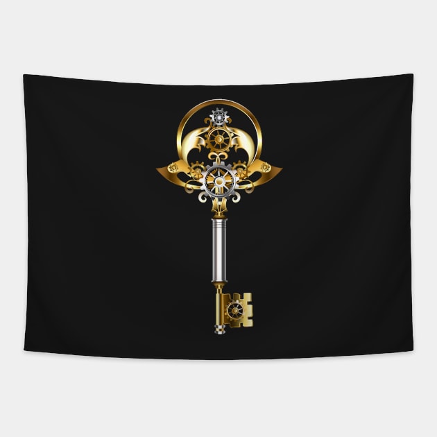 Steampunk key with gears Tapestry by Blackmoon9
